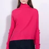 BRIGHT PINK DRAPED JUMPER IN MERINO KNIT