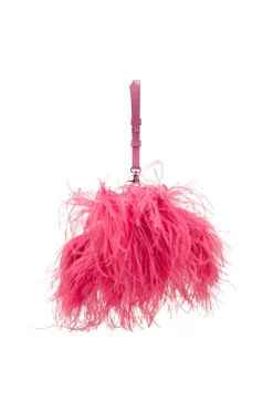 BRIGHT PINK FEATHER BAG