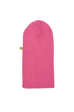 BRIGHT PINK MERINO KNIT BEANIE
