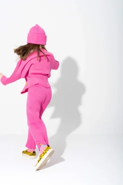 BRIGHT PINK MERINO KNIT BEANIE
