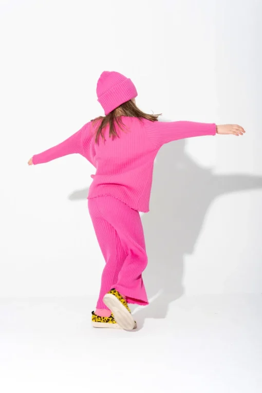 BRIGHT PINK MERINO KNIT JUMPER