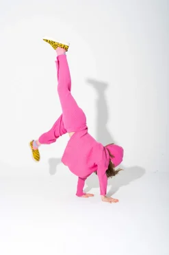 BRIGHT PINK MERINO KNIT TROUSERS