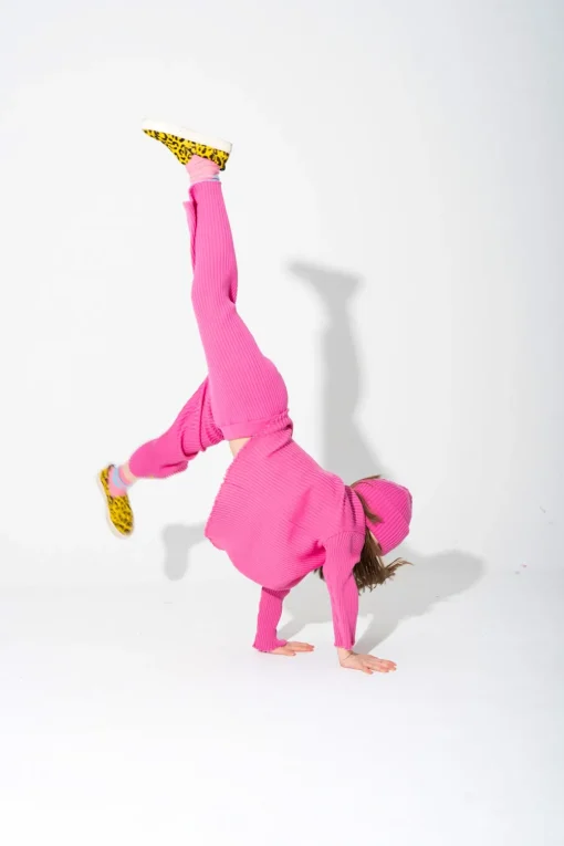 BRIGHT PINK MERINO KNIT TROUSERS