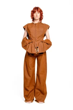 BROWN BOYFRIEND TROUSERS