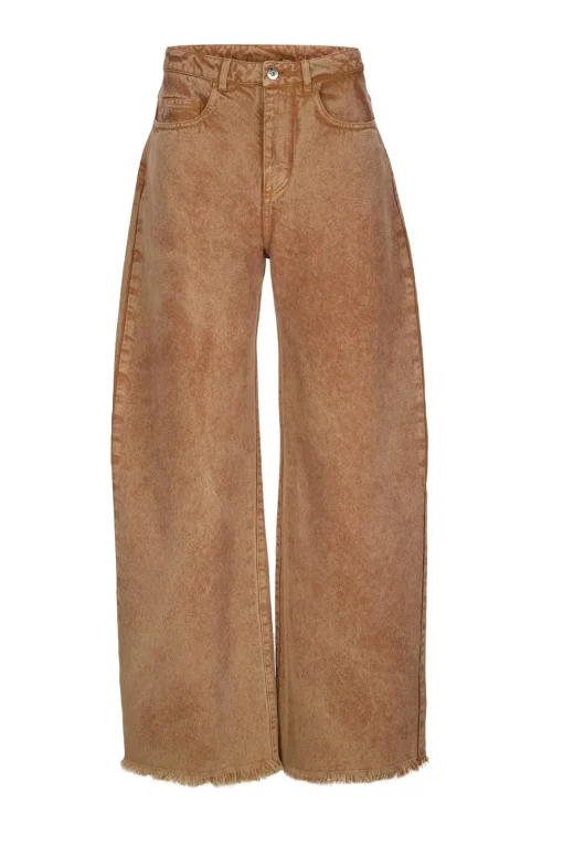 BROWN BOYFRIEND TROUSERS