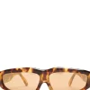 BROWN TORTOISE ANGULAR FRAME SUNGLASSES