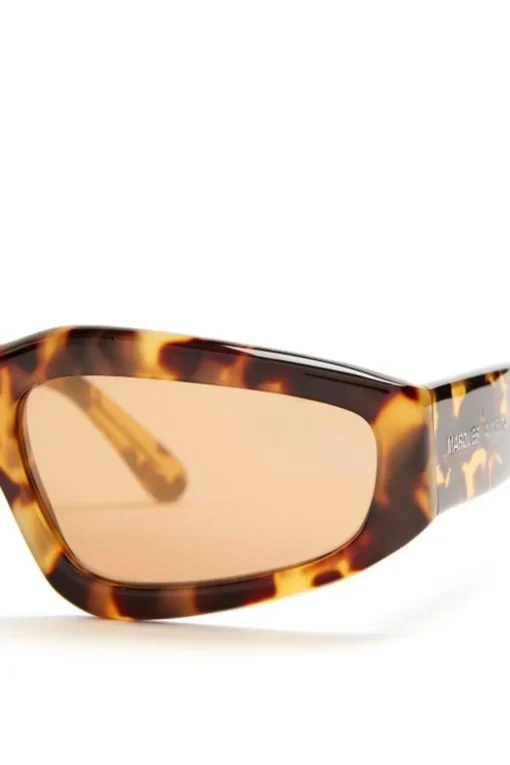 BROWN TORTOISE ANGULAR FRAME SUNGLASSES
