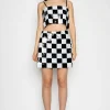 CHECKED SEQUINS MINI SKIRT