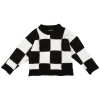 CHECKERED CREW NECK KNIT JUMPER