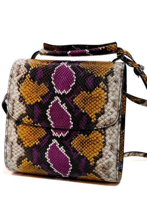 CLASSIC M'A BAG IN SNAKE PRINT LEATHER