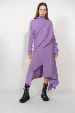 CLASSIC M'A MERINO SKIRT IN LILAC