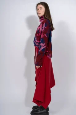 CLASSIC M'A MERINO SKIRT IN RED