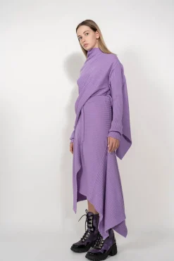 CLASSIC M'A MERINO SKIRT IN LILAC