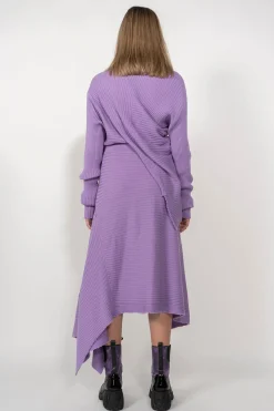 CLASSIC M'A MERINO SKIRT IN LILAC