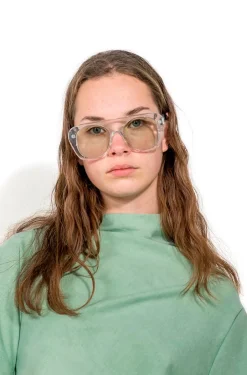 CLEAR AVIATOR SUNGLASSES