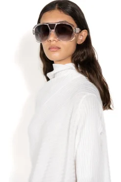 CLEAR AVIATOR SUNGLASSES