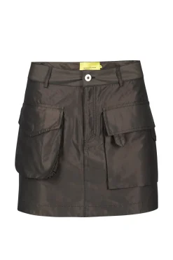 DARK BROWN MULTI POCKET MINI SKIRT