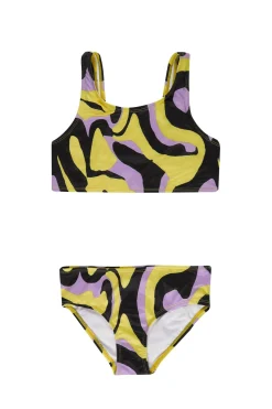 DARK WAVY PRINT BIKINI SET