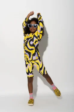 DARK WAVY PRINT LONG SLEEVE TOP