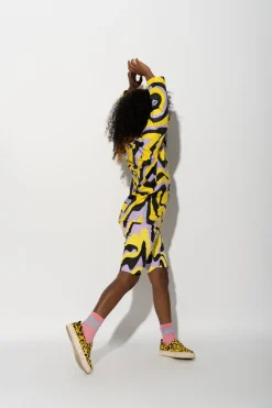 DARK WAVY PRINT LONG SLEEVE TOP