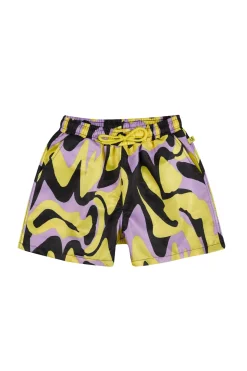 DARK WAVY PRINT SWIM SHORT