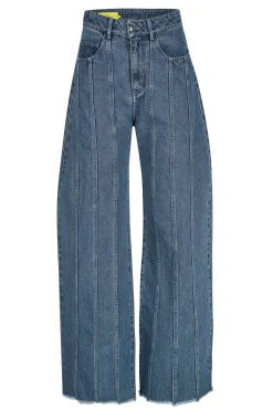 DENIM BOYFRIEND TROUSERS WITH SEAM LINES