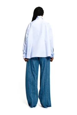 DENIM BOYFRIEND TROUSERS WITH SEAM LINES
