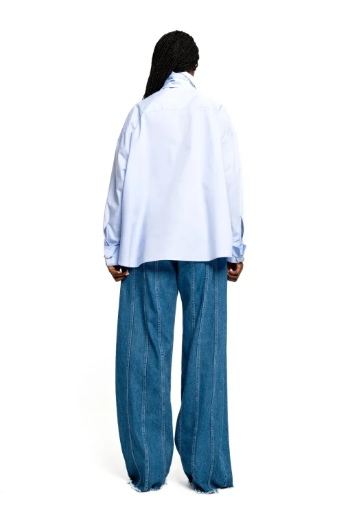 DENIM BOYFRIEND TROUSERS WITH SEAM LINES
