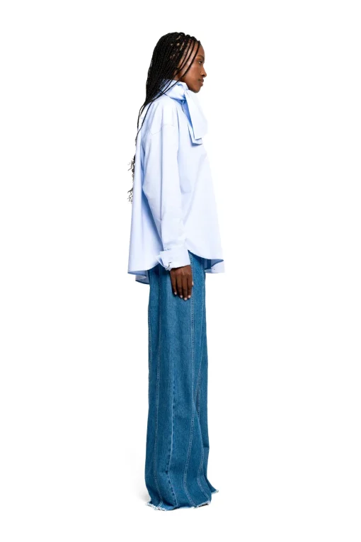 DENIM BOYFRIEND TROUSERS WITH SEAM LINES