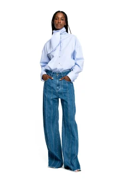 DENIM BOYFRIEND TROUSERS WITH SEAM LINES