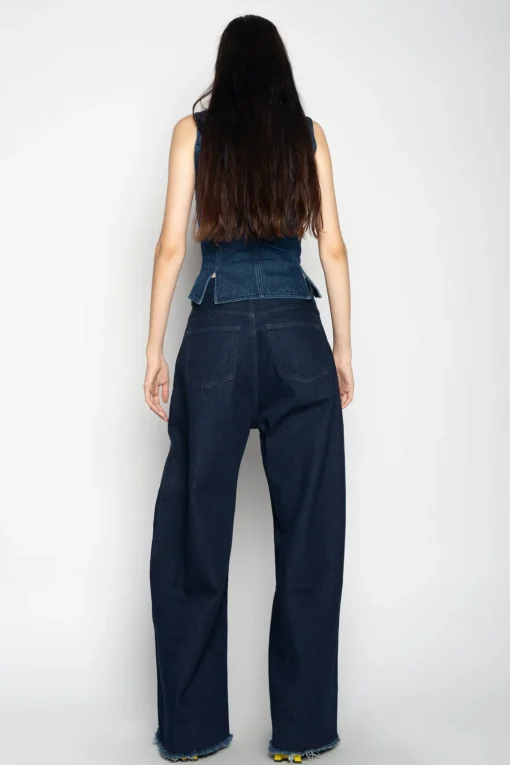 DENIM CORSET IN NAVY BLUE