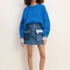 DENIM PATCHWORK MINI SKIRT