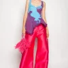 DRILL TIE DYE PEPLUM CORSET TOP