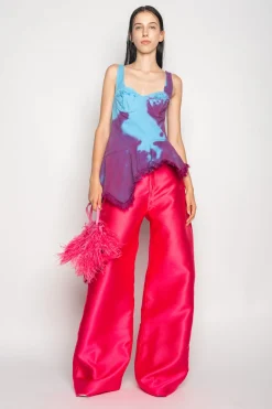 DRILL TIE DYE PEPLUM CORSET TOP