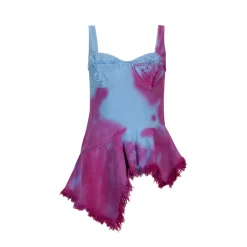 DRILL TIE DYE PEPLUM CORSET TOP