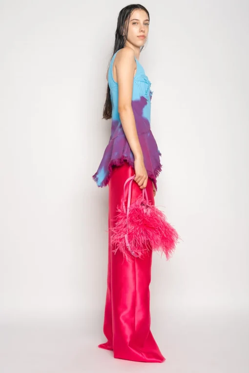 DRILL TIE DYE PEPLUM CORSET TOP