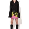 FLAMES LEATHER MINI SKIRT