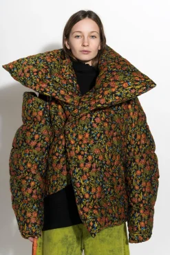 FLORAL BROCADE M'A PUFFER JACKET