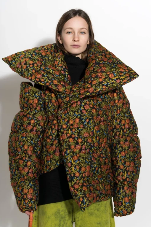 FLORAL BROCADE M'A PUFFER JACKET