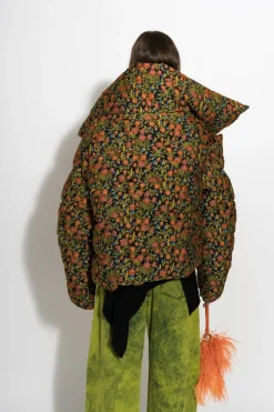 FLORAL BROCADE M'A PUFFER JACKET