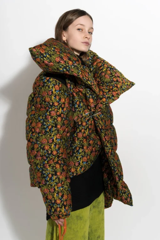 FLORAL BROCADE M'A PUFFER JACKET