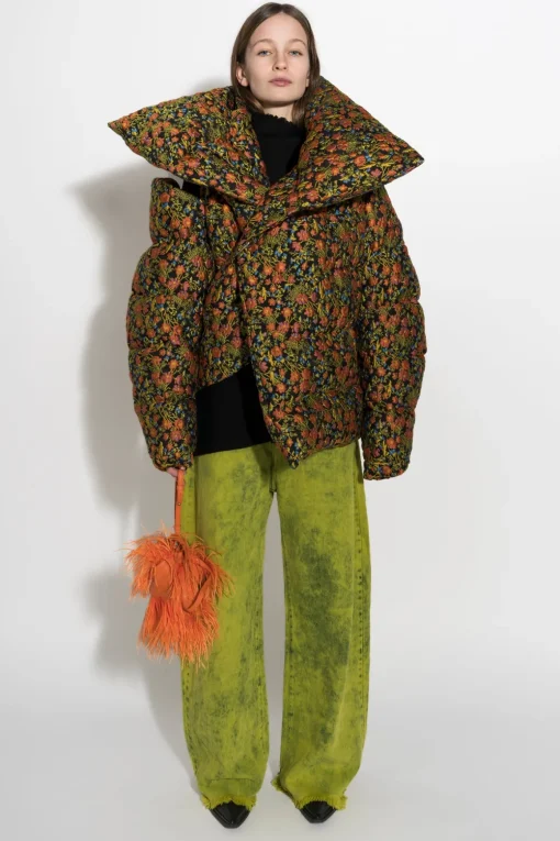 FLORAL BROCADE M'A PUFFER JACKET