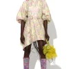 FLOWER BROCADE BALLOON SLEEVE DRESS