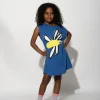 FLOWER PRINT NAVY T-SHIRT DRESS