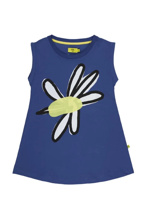 FLOWER PRINT NAVY T-SHIRT DRESS