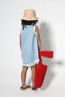 FOIL DENIM SLEEVELESS DRESS