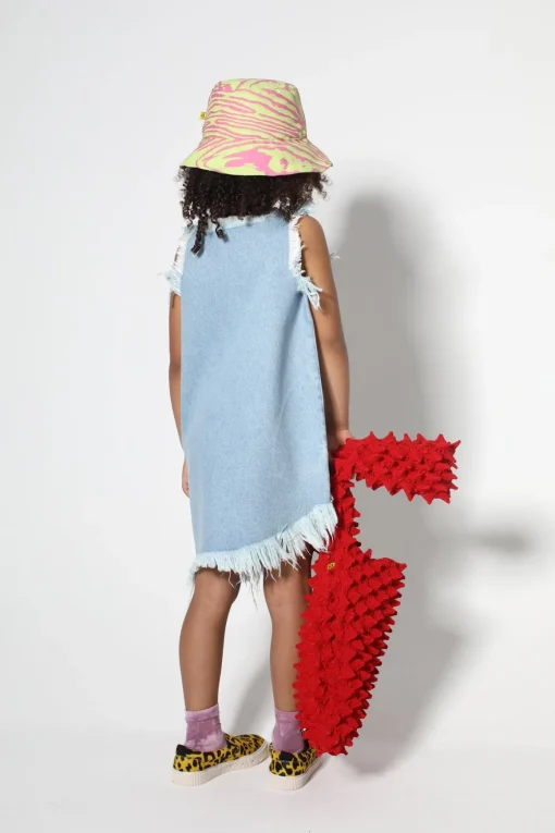 FOIL DENIM SLEEVELESS DRESS