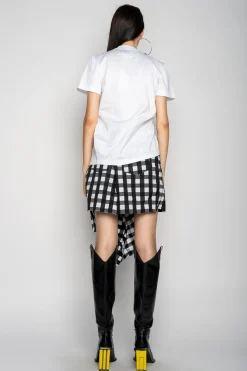 GATHERED T-SHIRT IN WHITE