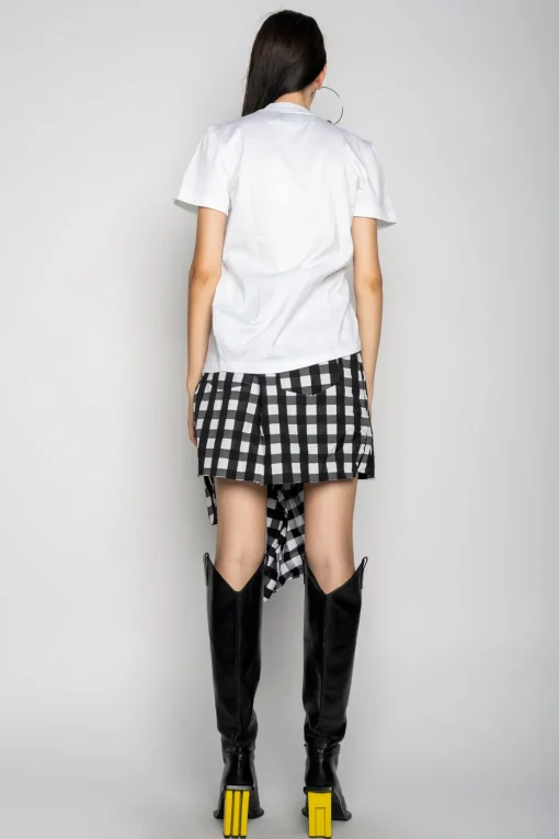 GATHERED T-SHIRT IN WHITE