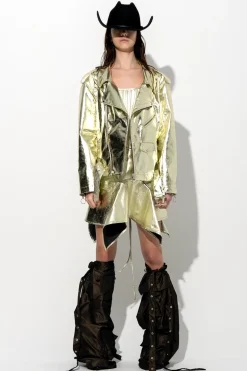 GOLD BIKER JACKET